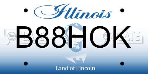B88HOK Illinois License Plate