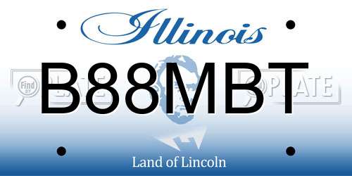 B88MBT Illinois License Plate