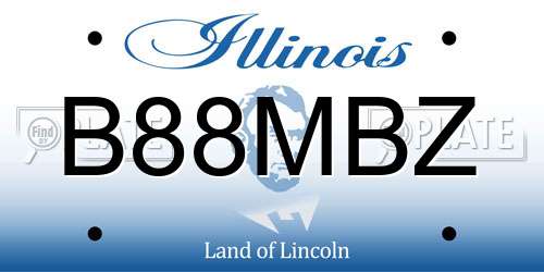B88MBZ Illinois License Plate