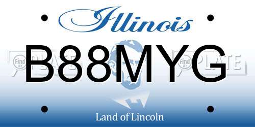 B88MYG Illinois License Plate
