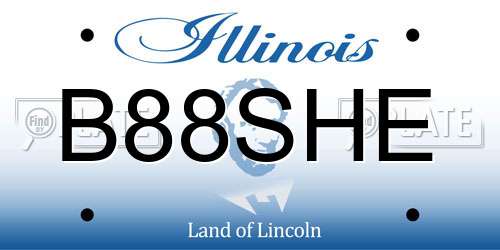 B88SHE Illinois License Plate