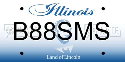 B88SMS Illinois License Plate
