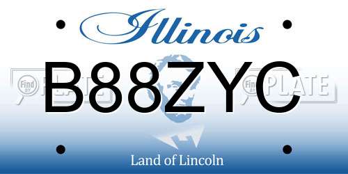 B88ZYC Illinois License Plate