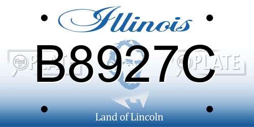 B8927C Illinois License Plate
