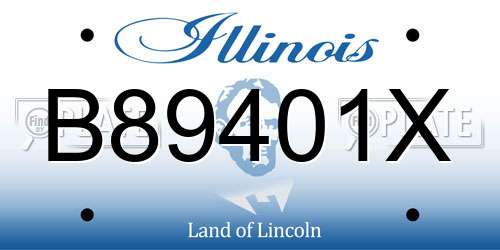 B89401X Illinois License Plate