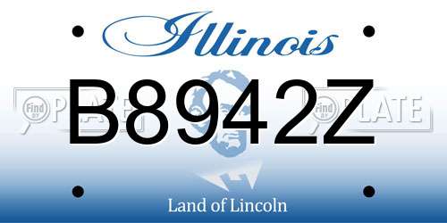 B8942Z Illinois License Plate