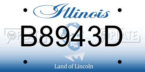 B8943D Illinois License Plate
