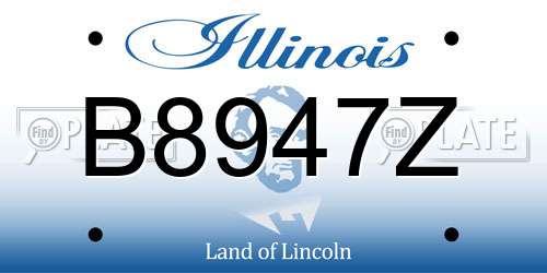 B8947Z Illinois License Plate