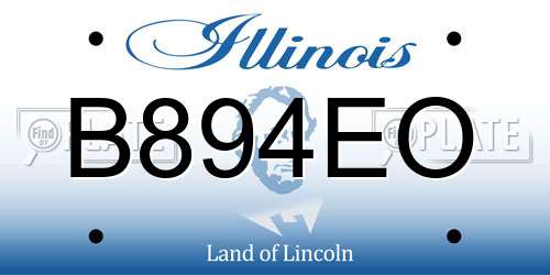 B894EO Illinois License Plate