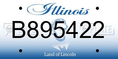B895422 Illinois License Plate