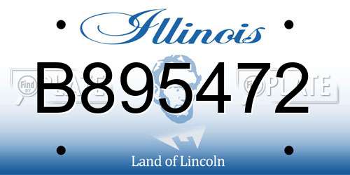 B895472 Illinois License Plate