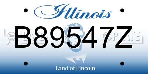 B89547Z Illinois License Plate
