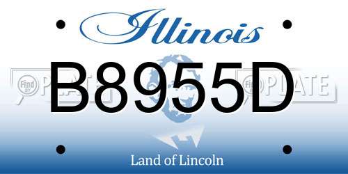 B8955D Illinois License Plate