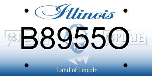 B8955O Illinois License Plate