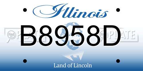 B8958D Illinois License Plate