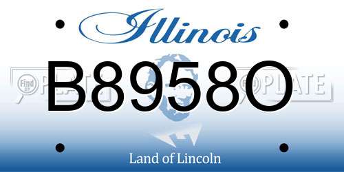 B8958O Illinois License Plate