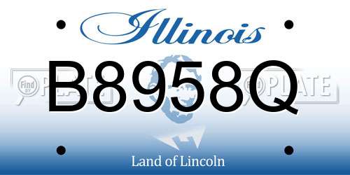 B8958Q Illinois License Plate
