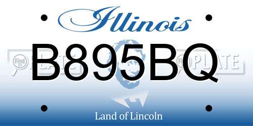 B895BQ Illinois License Plate