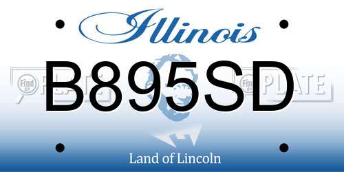 B895SD Illinois License Plate