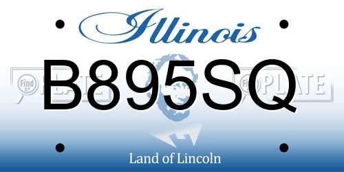 B895SQ Illinois License Plate