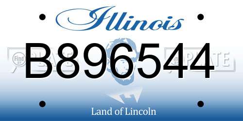 B896544 Illinois License Plate