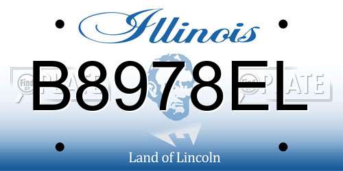 B8978EL Illinois License Plate