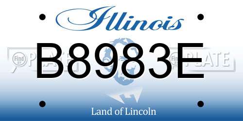 B8983E Illinois License Plate