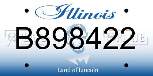 B898422 Illinois License Plate