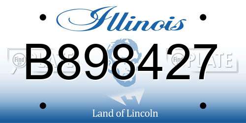 B898427 Illinois License Plate