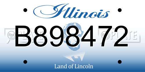 B898472 Illinois License Plate