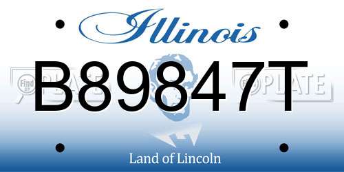 B89847T Illinois License Plate