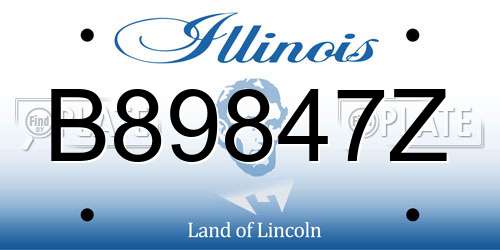 B89847Z Illinois License Plate