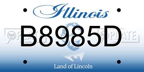 B8985D Illinois License Plate