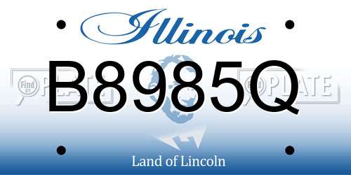 B8985Q Illinois License Plate
