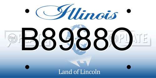 B8988O Illinois License Plate