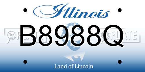 B8988Q Illinois License Plate