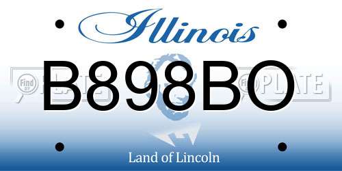 B898BO Illinois License Plate