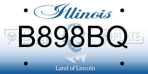 B898BQ Illinois License Plate