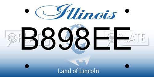 B898EE Illinois License Plate