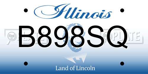 B898SQ Illinois License Plate