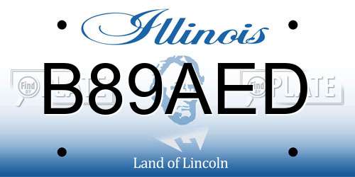 B89AED Illinois License Plate