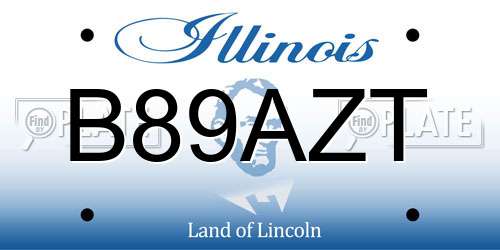 B89AZT Illinois License Plate