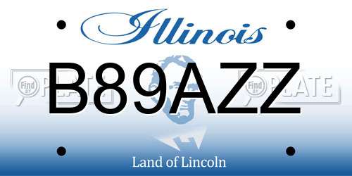 B89AZZ Illinois License Plate