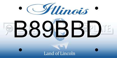 B89BBD Illinois License Plate