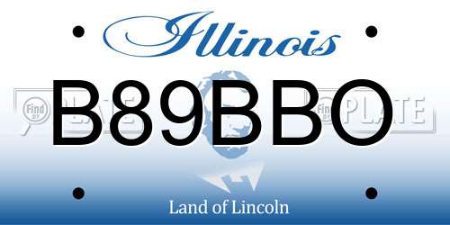 B89BBO Illinois License Plate