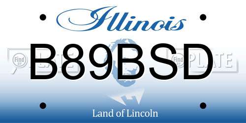B89BSD Illinois License Plate