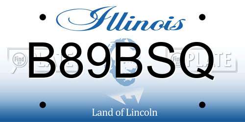 B89BSQ Illinois License Plate