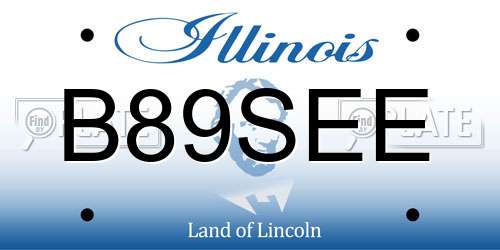 B89SEE Illinois License Plate