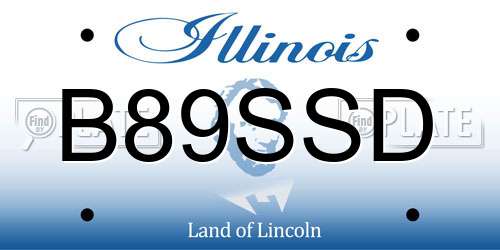 B89SSD Illinois License Plate