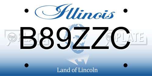 B89ZZC Illinois License Plate